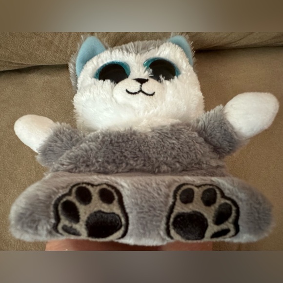 Justice TY Beanie Peek A Boo Scout the Husky Plush Phone Holder Screen Cleaner - Picture 8 of 16